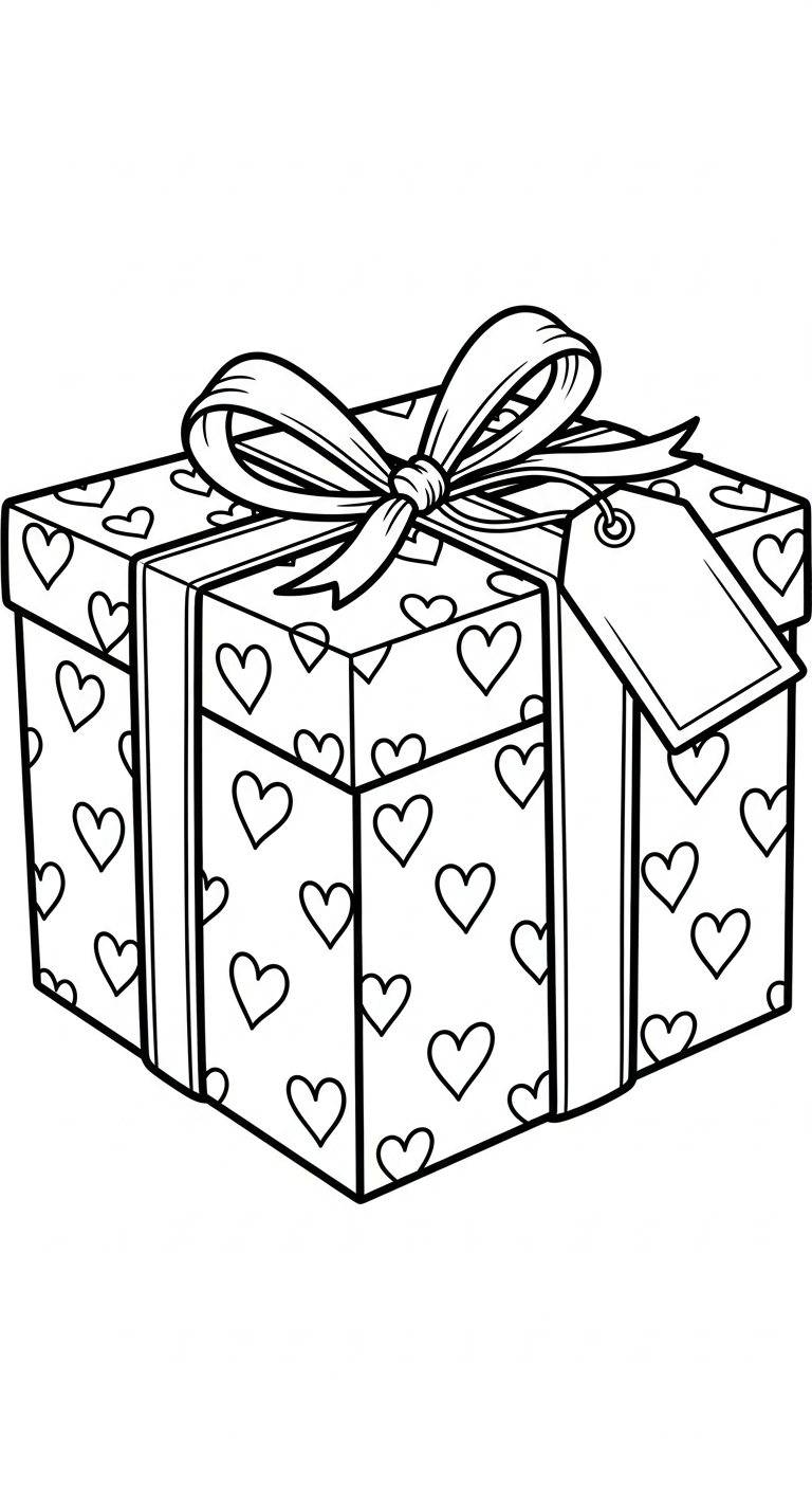 hình tô màu hộp quà cho bé tải miễn phí 1
