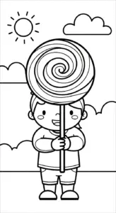 in tranh tô màu kẹo mút miễn phí