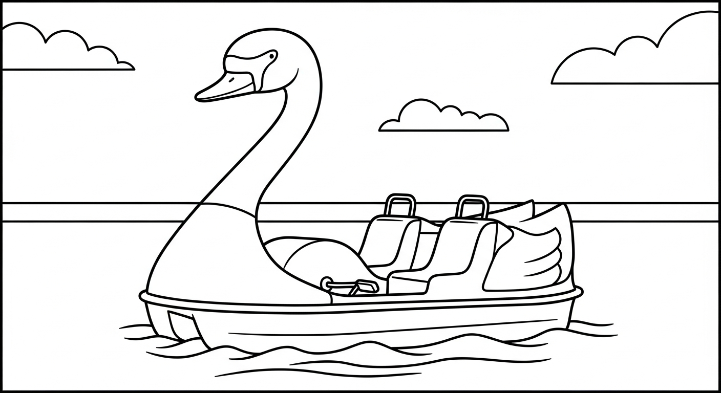 in hình tô màu khu vui chơi khổ A4