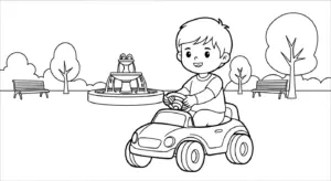 hình tô màu khu vui chơi cho bé 4 tuổi miễn phí