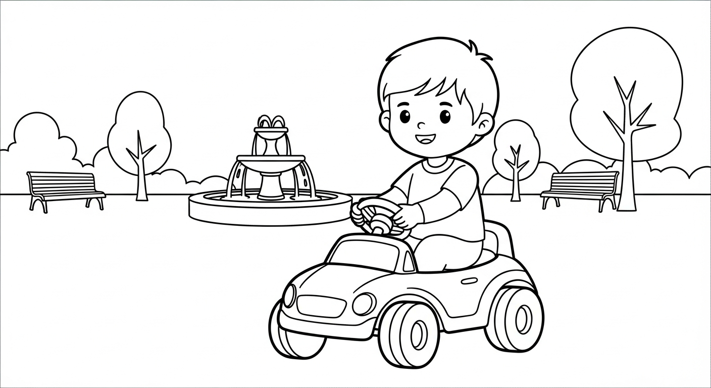 hình tô màu khu vui chơi cho bé 4 tuổi miễn phí
