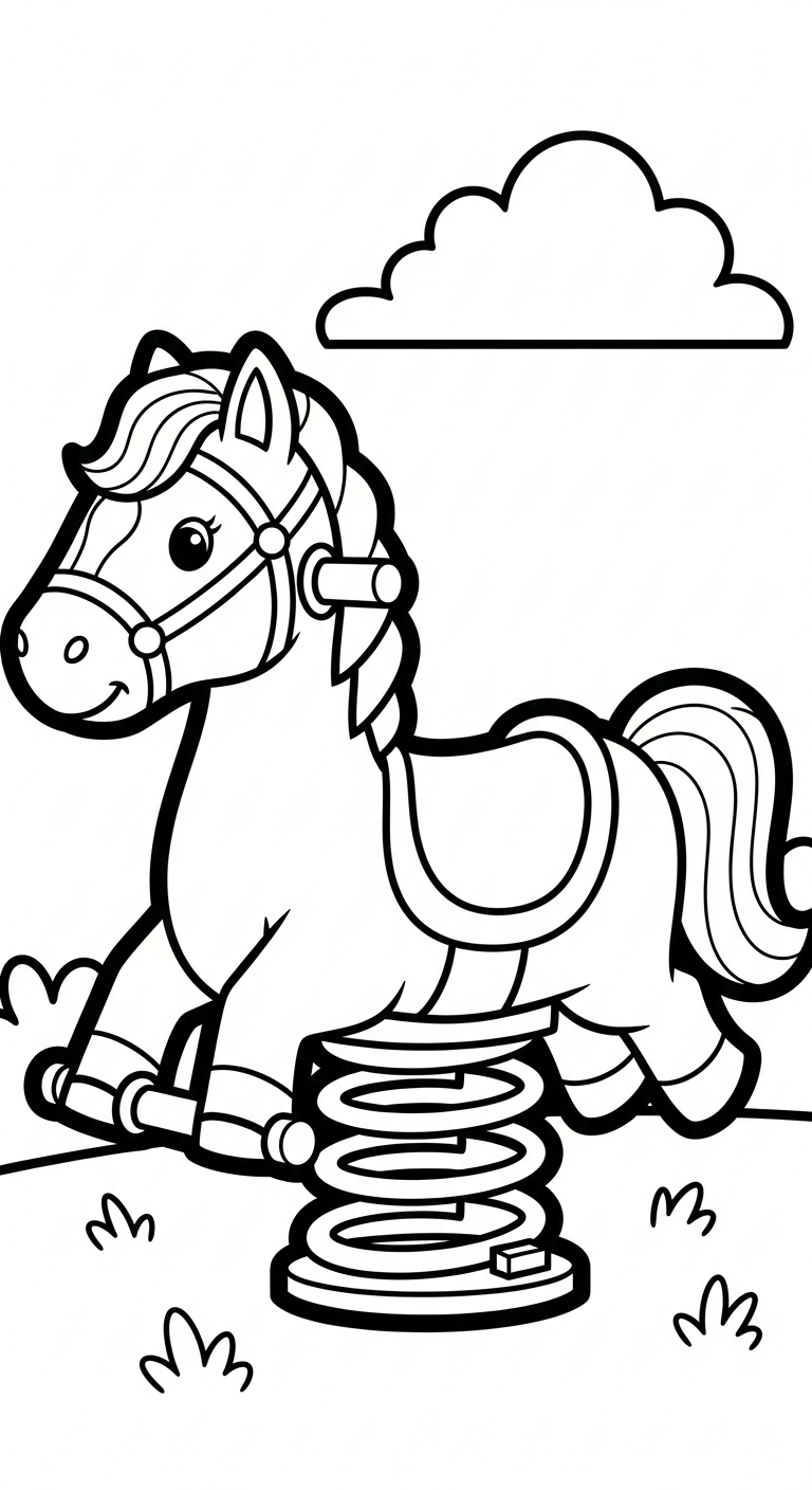 tranh tô màu khu vui chơi cho bé đơn giản 1