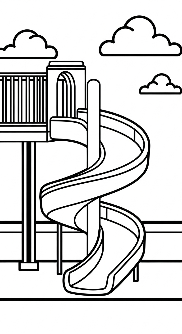 tranh tô màu khu vui chơi tập tô