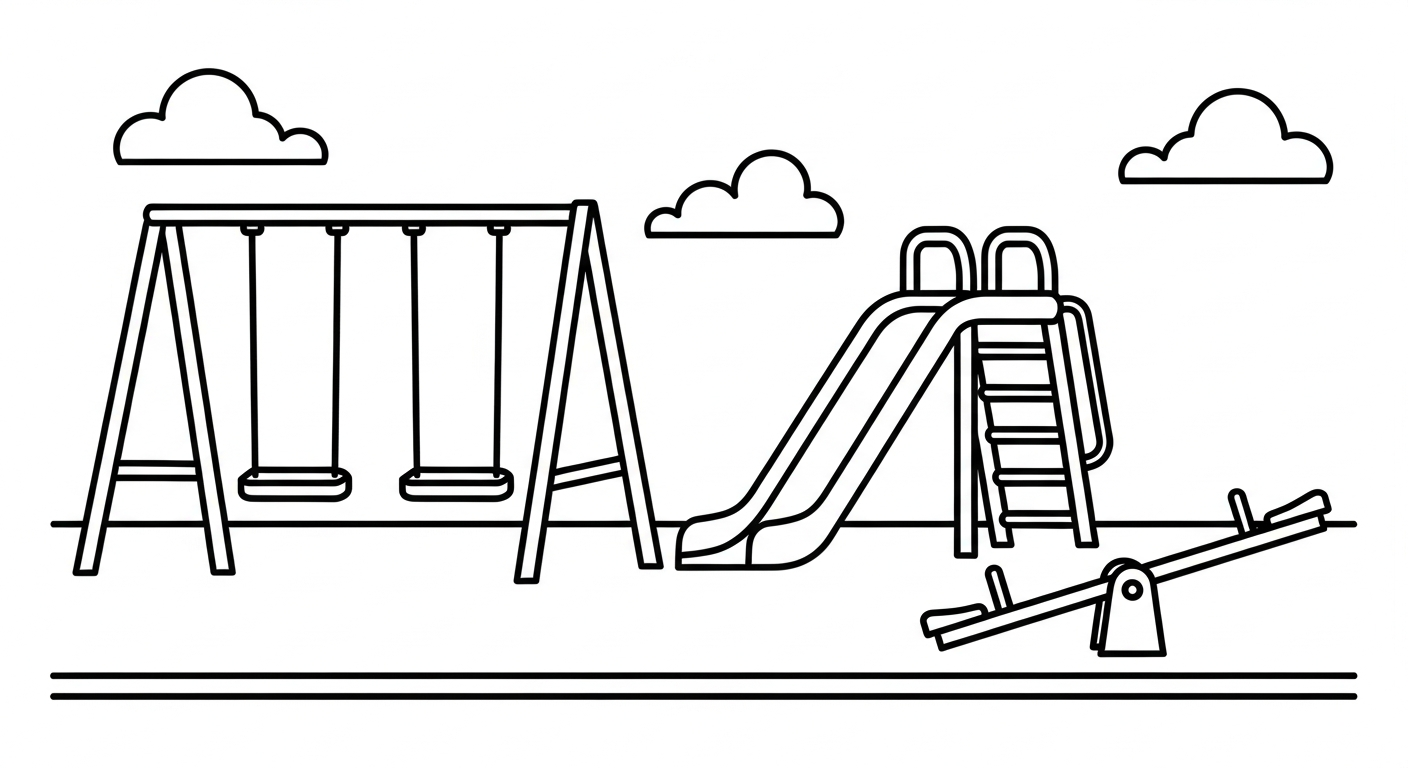 tranh tô màu khu vui chơi in ngay