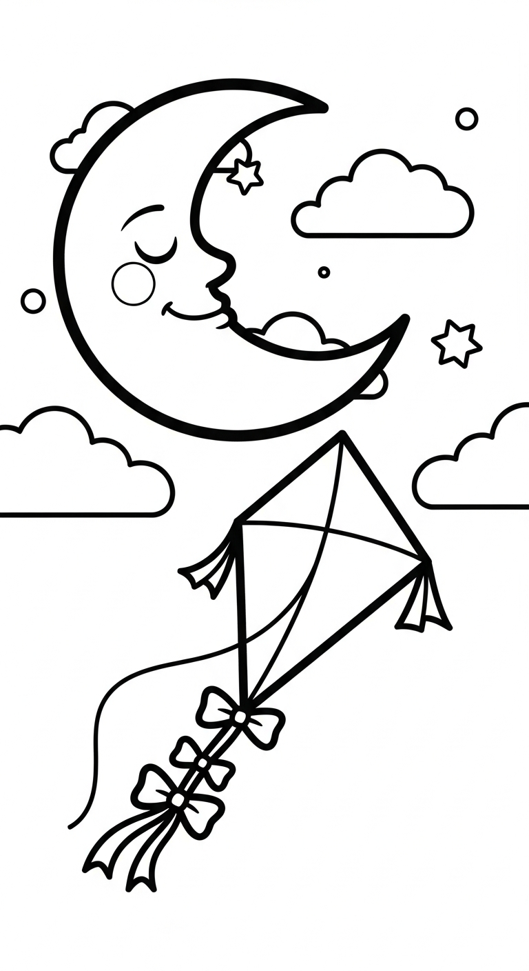 in tranh tô màu mặt trăng cho bé 4 tuổi 1