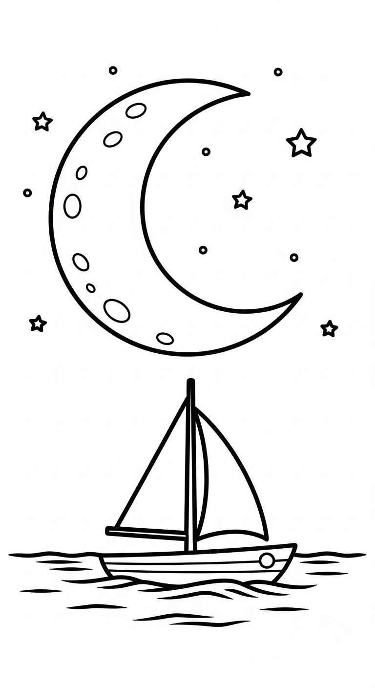 tải tranh tô màu mặt trăng cho bé 3 tuổi