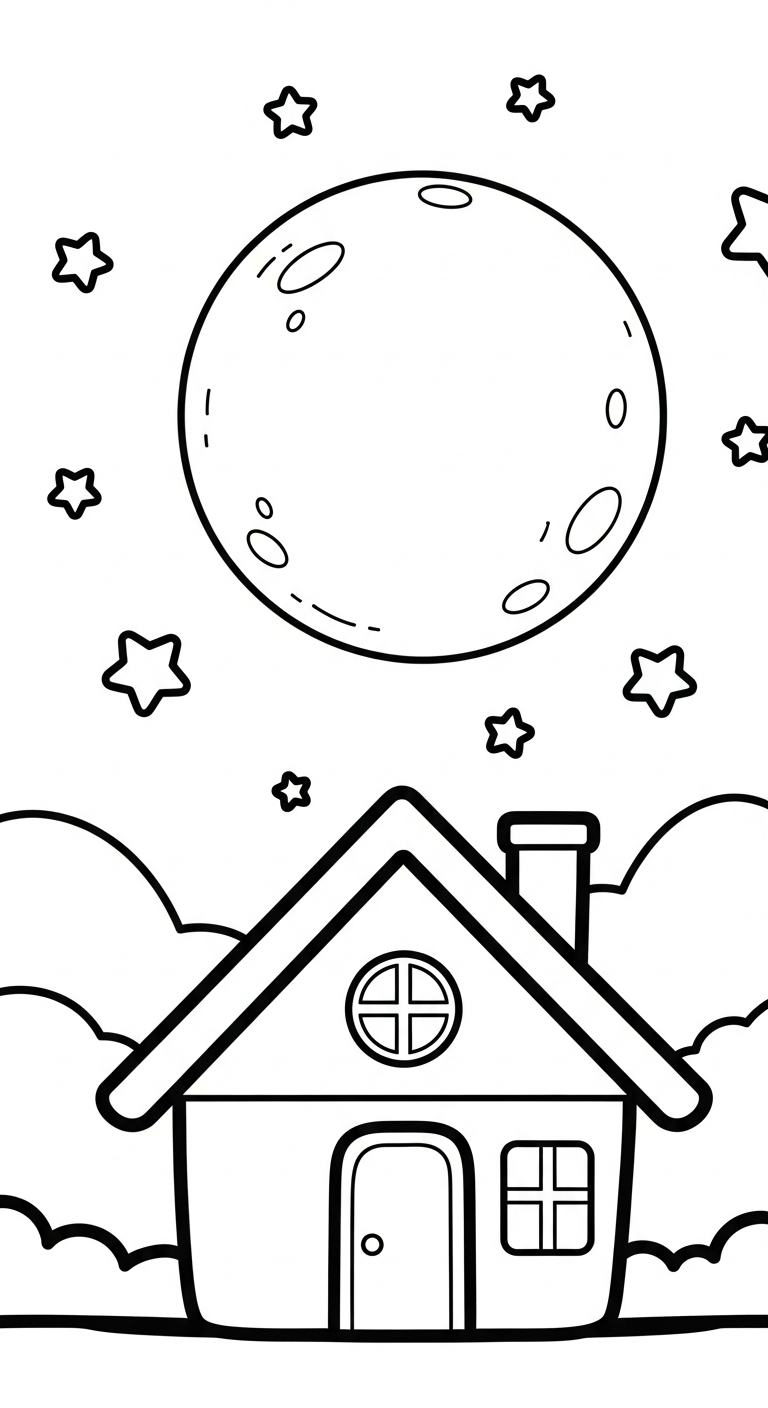 download hình tô màu mặt trăng miễn phí