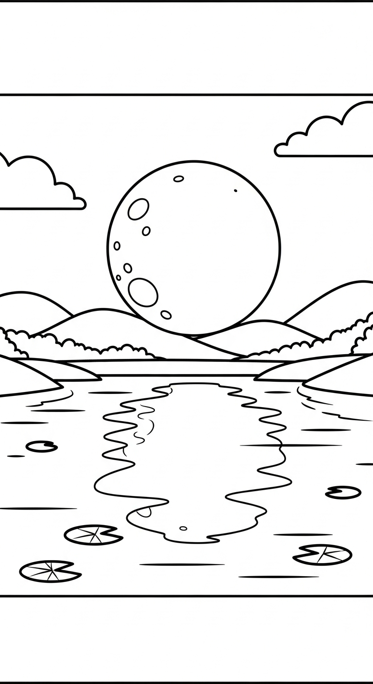 tranh tô màu mặt trăng cho bé 3 tuổi