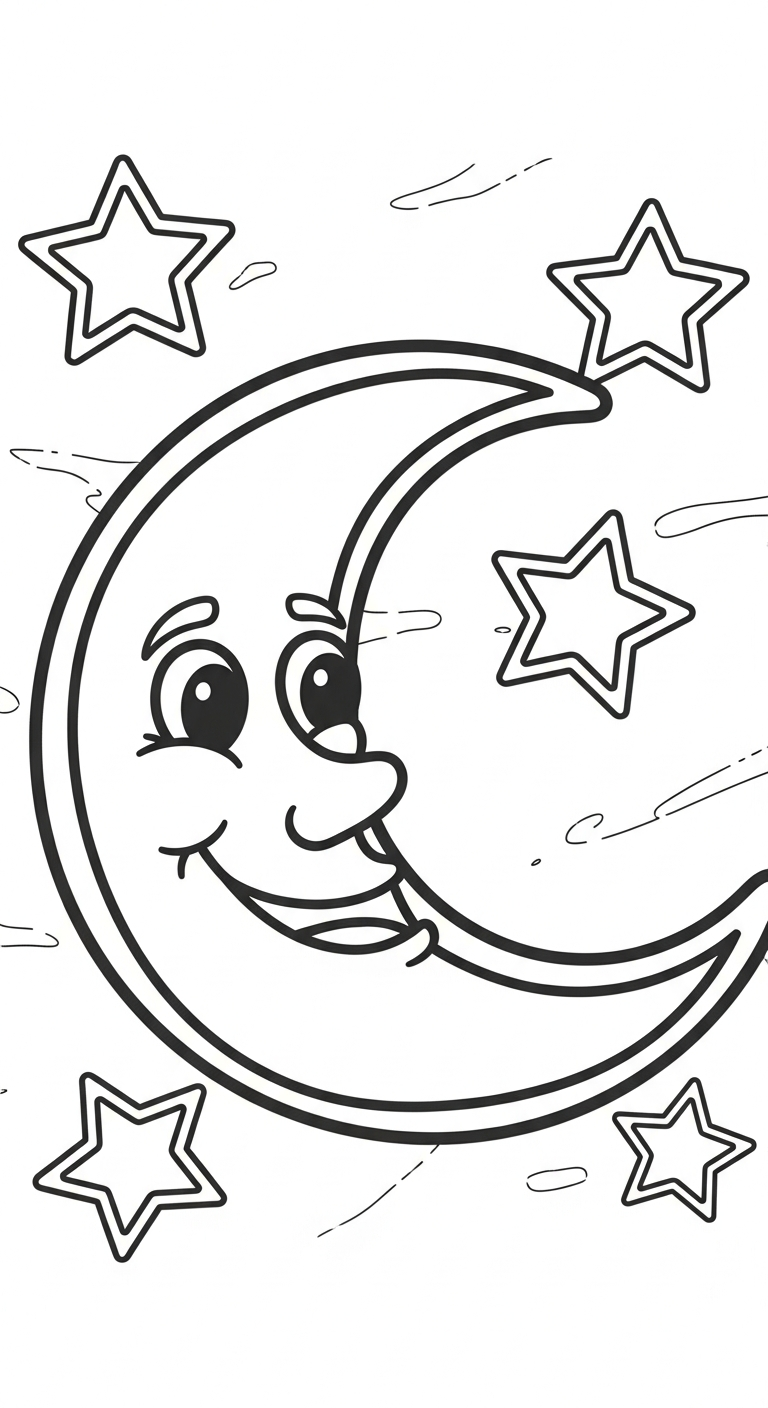 tải hình tô màu mặt trăng