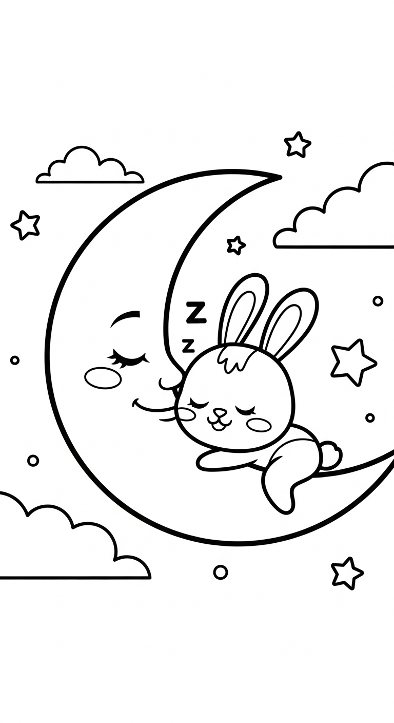 in tranh tô màu mặt trăng cho bé 4 tuổi