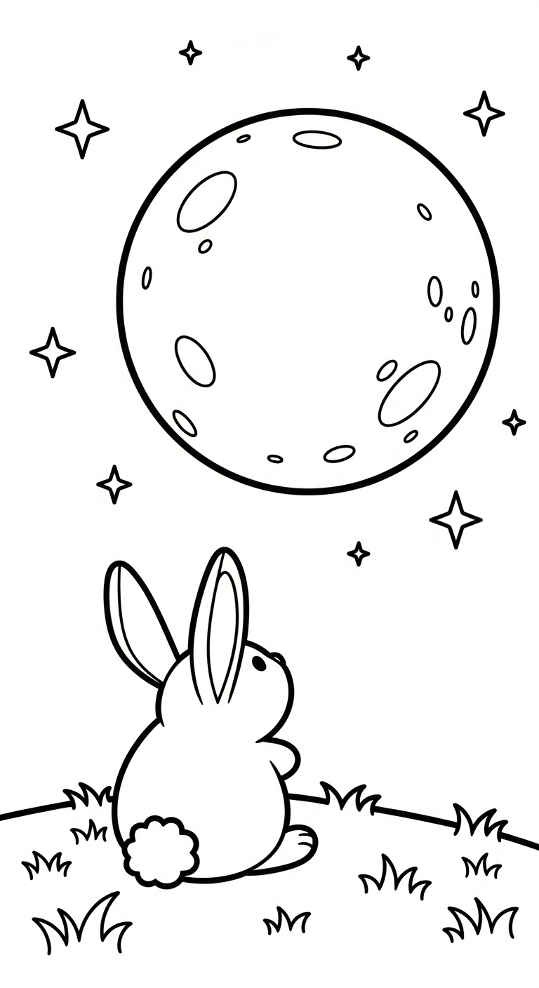 tải tranh tô màu mặt trăng cho bé 4 tuổi