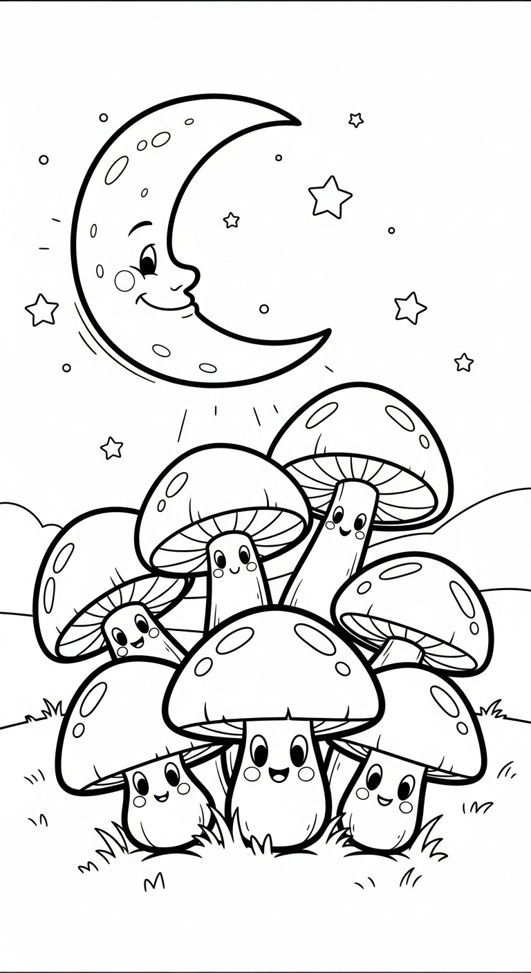 in hình tô màu mặt trăng cho bé