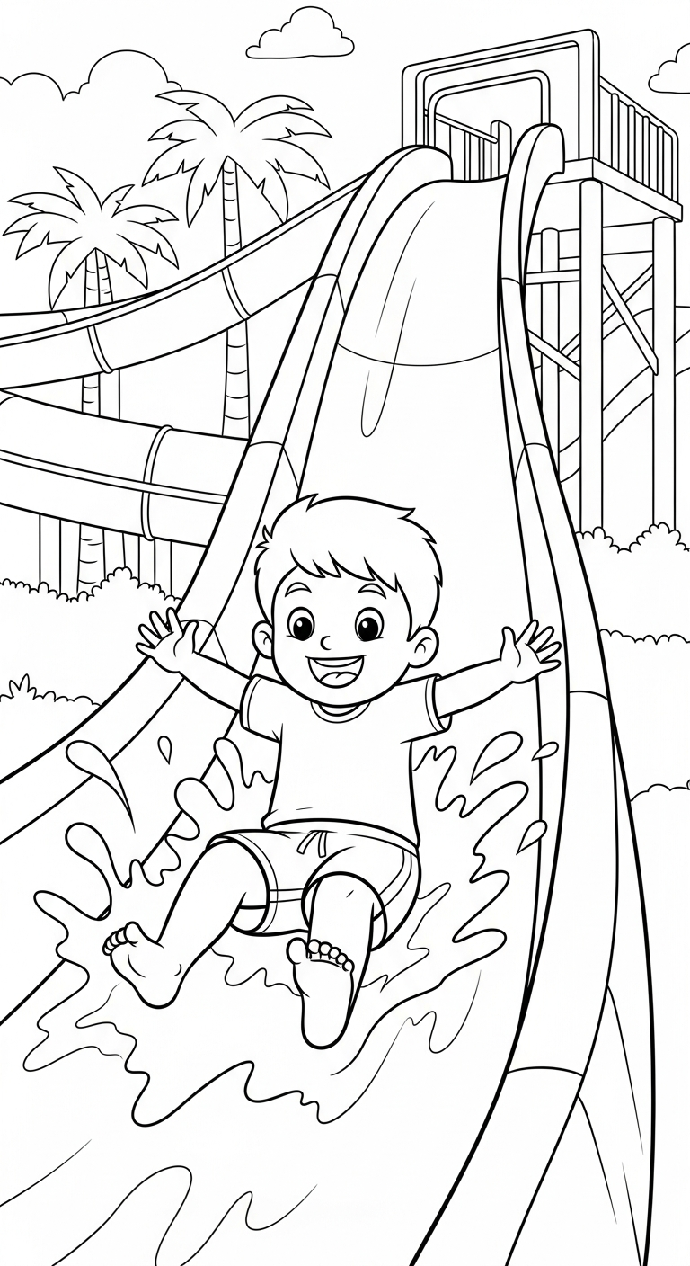 in hình tô màu mùa hè cho bé