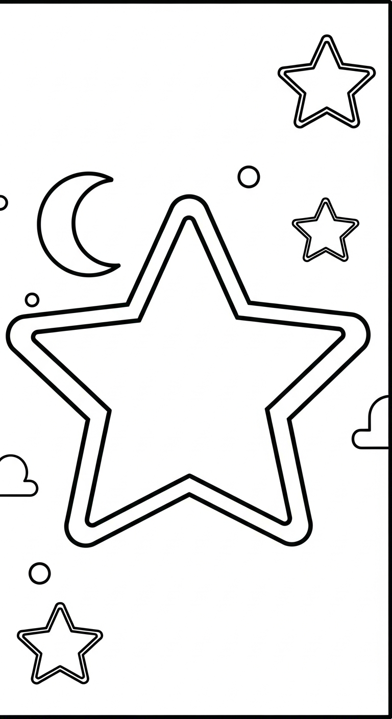 hình tô màu ngôi sao cho bé 8 tuổi miễn phí