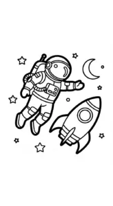 download hình tô màu phi hành gia miễn phí