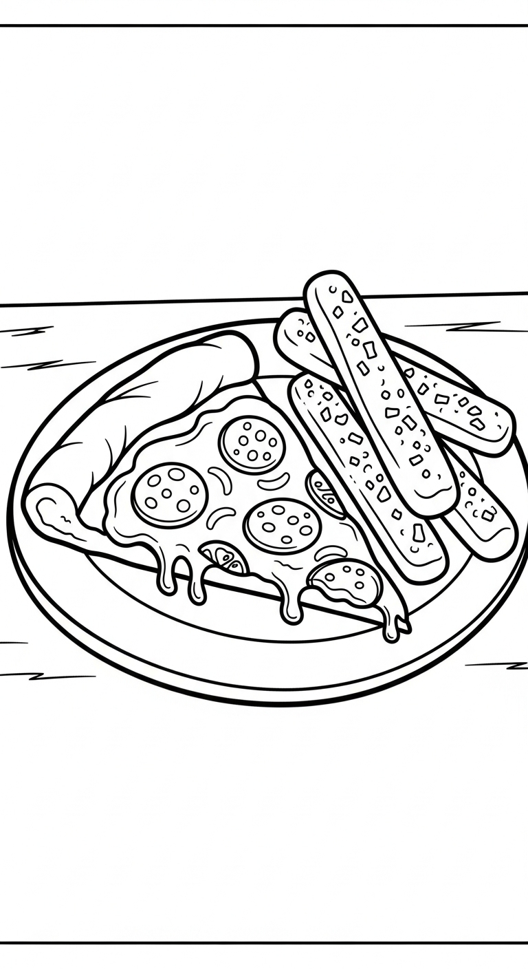 hình tô màu pizza cho bé