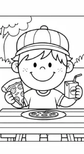 hình tô màu pizza rõ nét