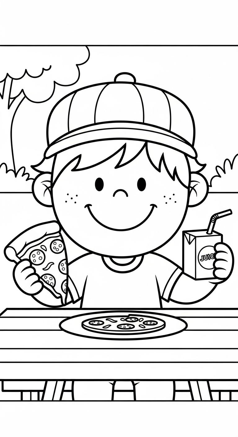 hình tô màu pizza rõ nét