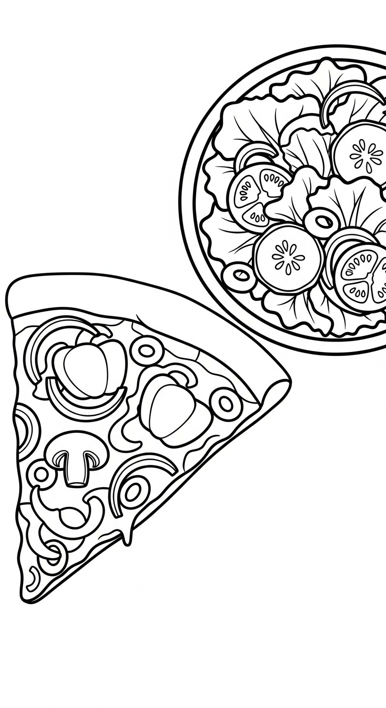 tranh tô màu pizza cho bé 8 tuổi