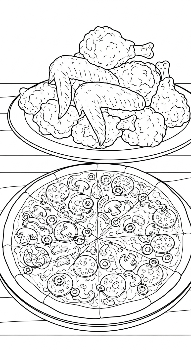 download hình tô màu pizza miễn phí