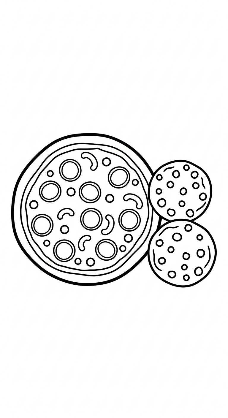 tải tranh tô màu pizza cho bé 4 tuổi