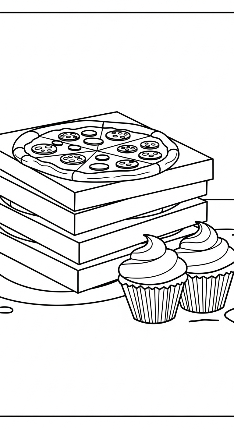 hình tô màu pizza cho bé 3 tuổi