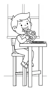 tranh tô màu pizza cho trẻ em