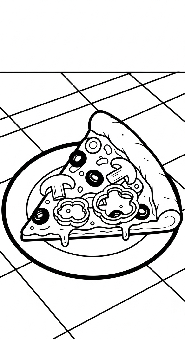 download tranh tô màu pizza miễn phí