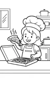 tải hình tô màu pizza miễn phí