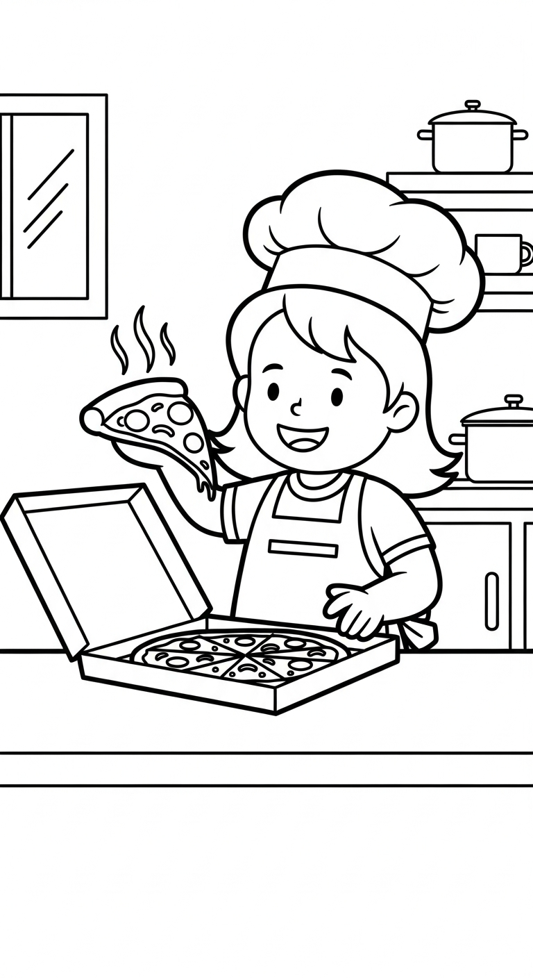 tải hình tô màu pizza miễn phí