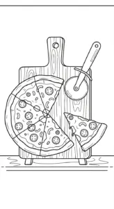 hình tô màu pizza cho bé 5 tuổi miễn phí