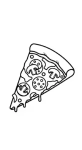 mẫu hình tô màu pizza cho bé