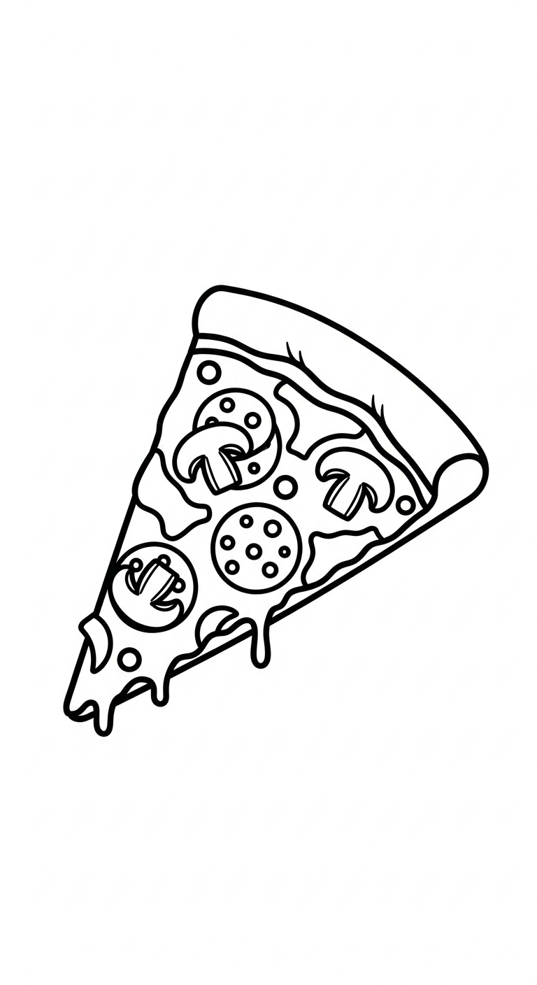 mẫu hình tô màu pizza cho bé