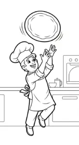 in hình tô màu pizza cho bé 3 tuổi