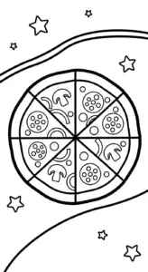 tranh tô màu pizza cho bé 6 tuổi miễn phí