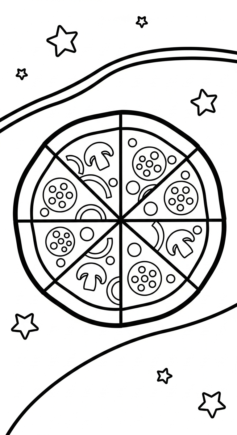 tranh tô màu pizza cho bé 6 tuổi miễn phí