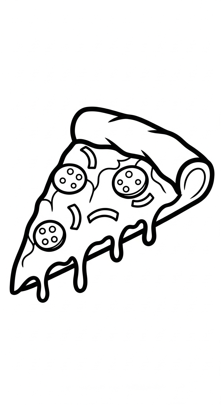 in hình tô màu pizza cho bé 4 tuổi