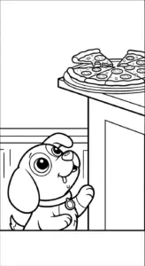 tranh tô màu pizza cho trẻ em