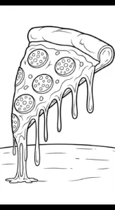 in tranh tô màu pizza cho bé 6 tuổi
