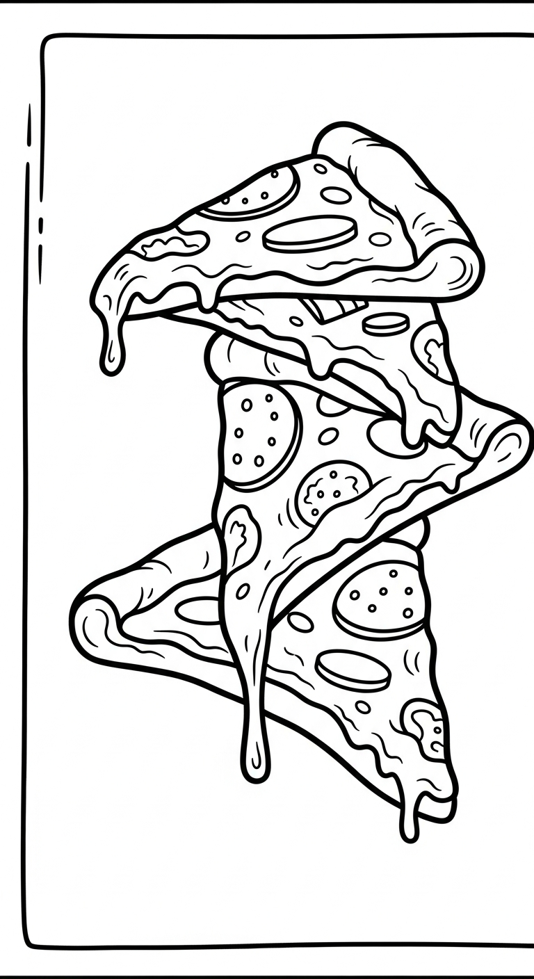 tranh tô màu pizza cho trẻ em 3