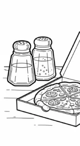 in tranh tô màu pizza cho bé 3 tuổi
