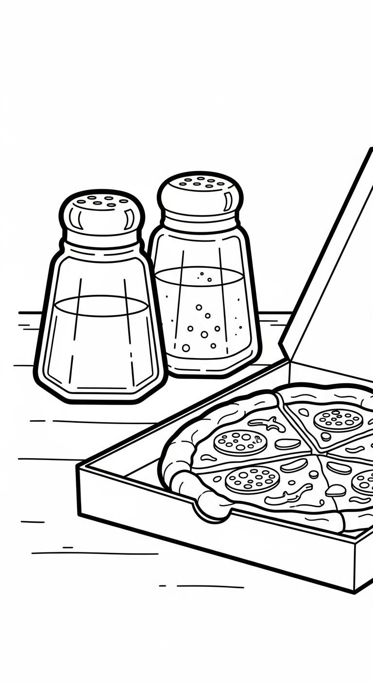 in tranh tô màu pizza cho bé 3 tuổi