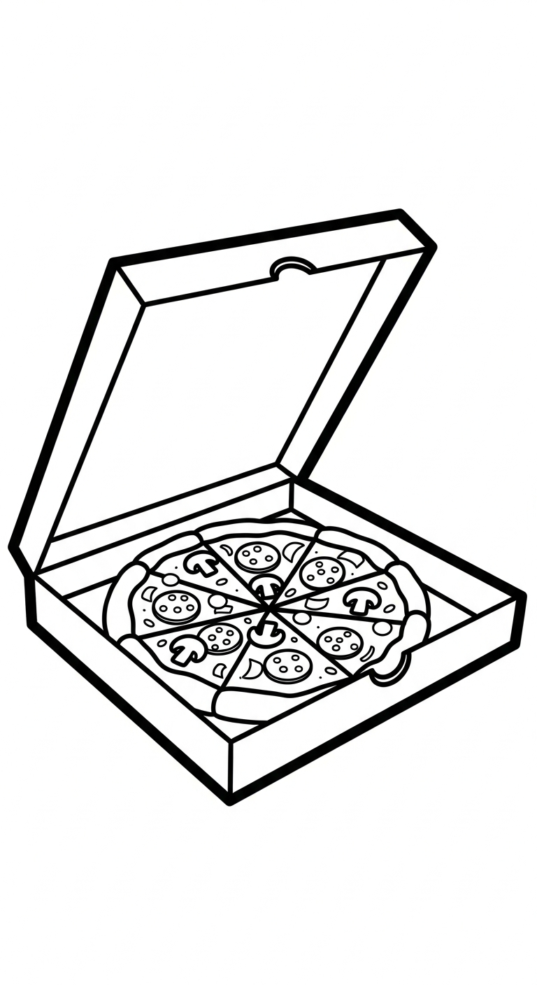 in hình tô màu pizza cho bé 8 tuổi