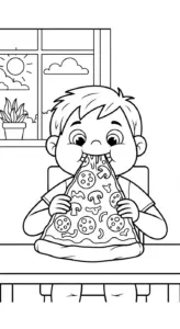 tải file tranh tô màu pizza
