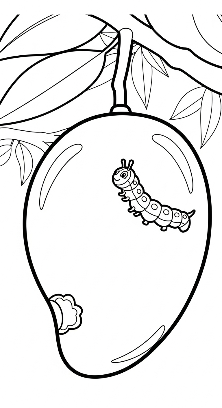 in tranh tô màu quả xoài cho bé 7 tuổi