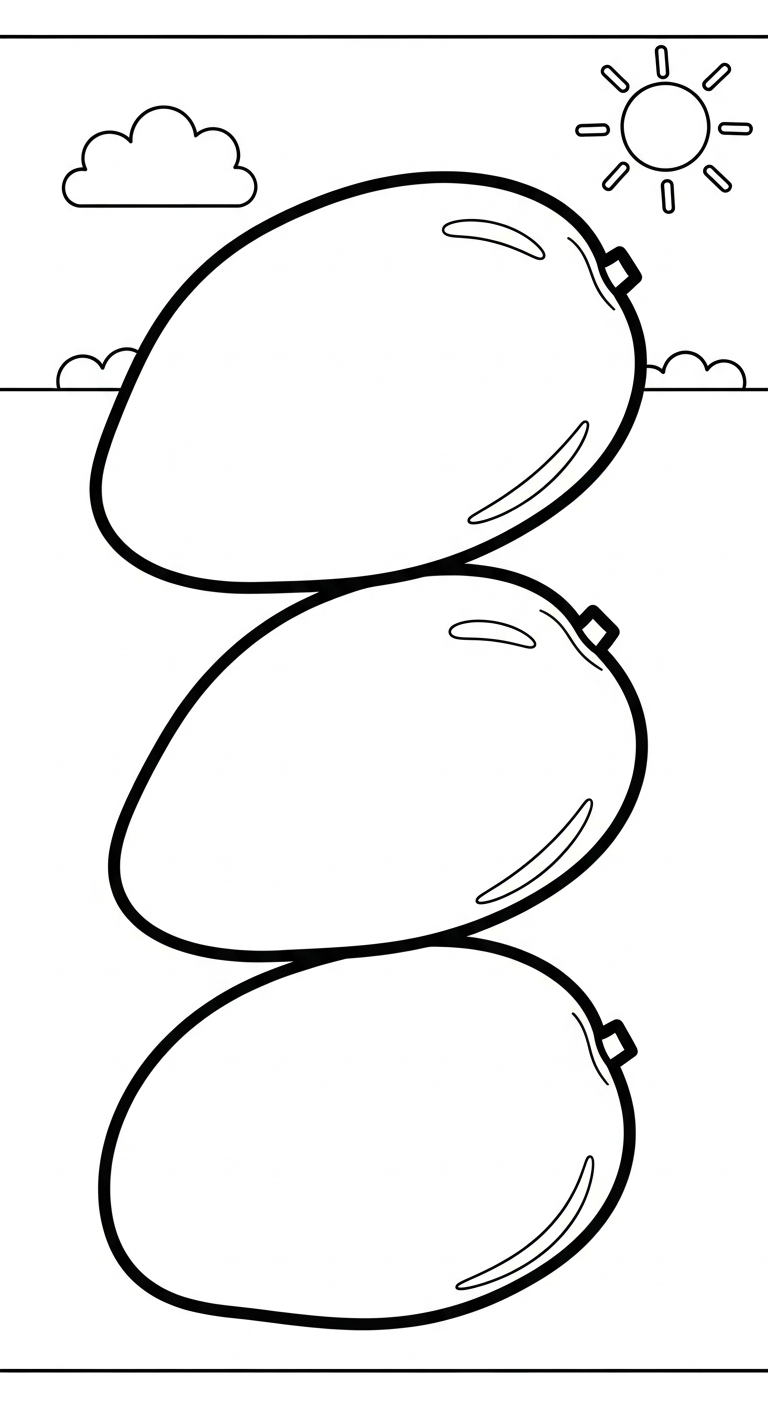 tranh tô màu quả xoài cho bé