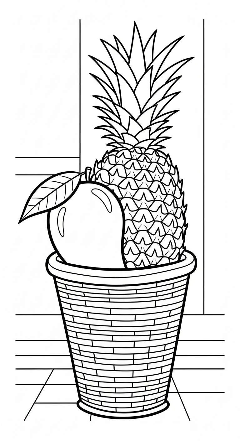 file hình tô màu quả xoài cho bé in