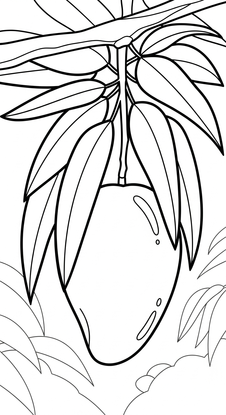 hình tô màu quả xoài cho bé 8 tuổi miễn phí