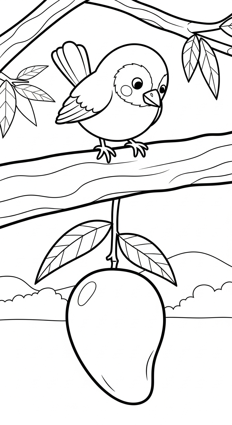 tải file tranh tô màu quả xoài