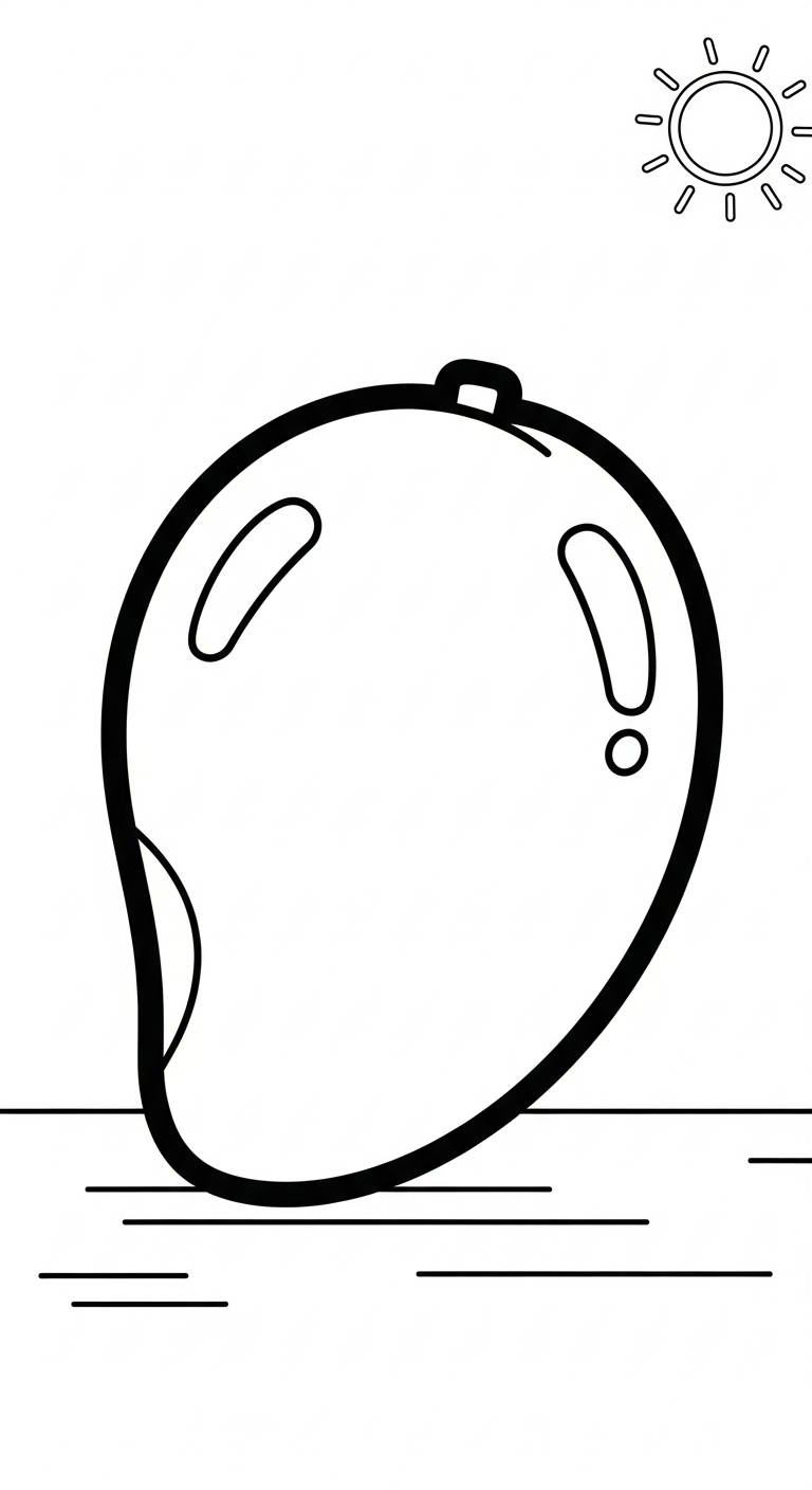 hình tô màu quả xoài cho bé 4 tuổi